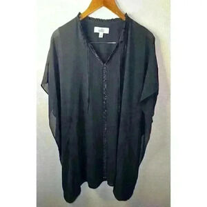 Belle Badgley Mischka Everly Georgette Ruffle Dress Navy Blue Size‎ Small